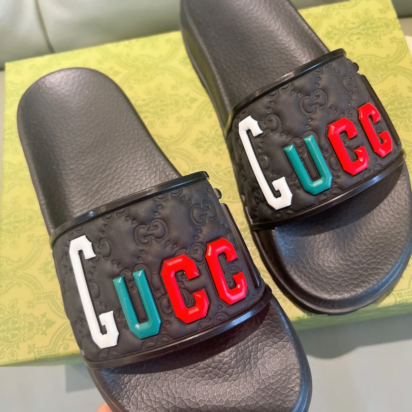 Men's Men's Shoes 130🐮🐮Gucci Gucci Slippers Gucci 2024 latest beach sandals slippers Original molding double G LOGO Original molding consistent Outsole: Men's Men's Shoes u double-layer outsole Size: 35-46